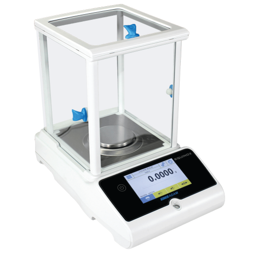 Adam Equipment Equinox Analytical Balances with Draft Shield, 120 g Capacity, 0.0001 g Readability, 80 mm Diameter Pan Size - EAB 124i - Click Image to Close